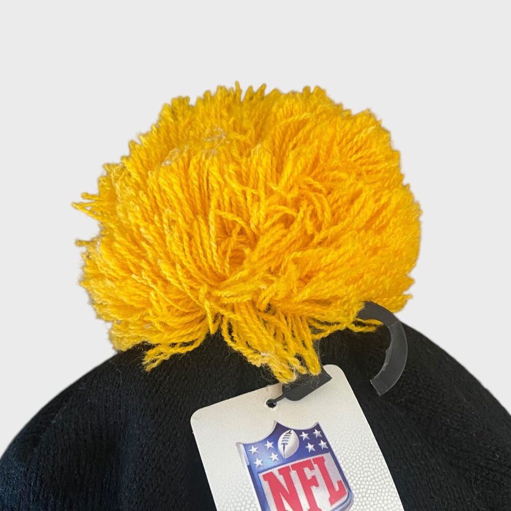 NFL Apparel Pittsburg Steelers Football Hat Pom Beanie Black & Gold One Size New - Picture 3 of 7